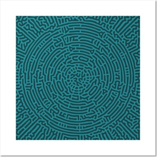 Radial Turing Pattern Square (Green) Posters and Art